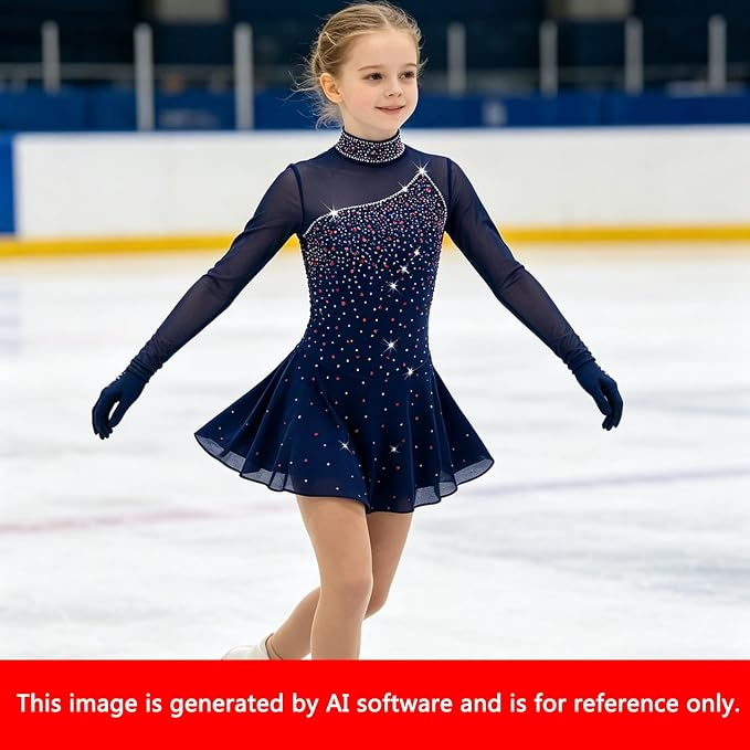 LIUHUO Figure Skating Dress JC931 | 10 Colors Crystal High-Neck Competition Skating Costume for Girls & Women