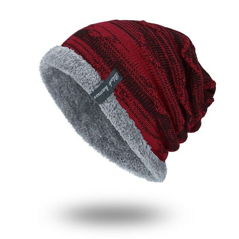 Hat Protective Hat Men's Black Gray Wine Outdoor Daily Pure Color Pure Color Warm / Fall / Winter