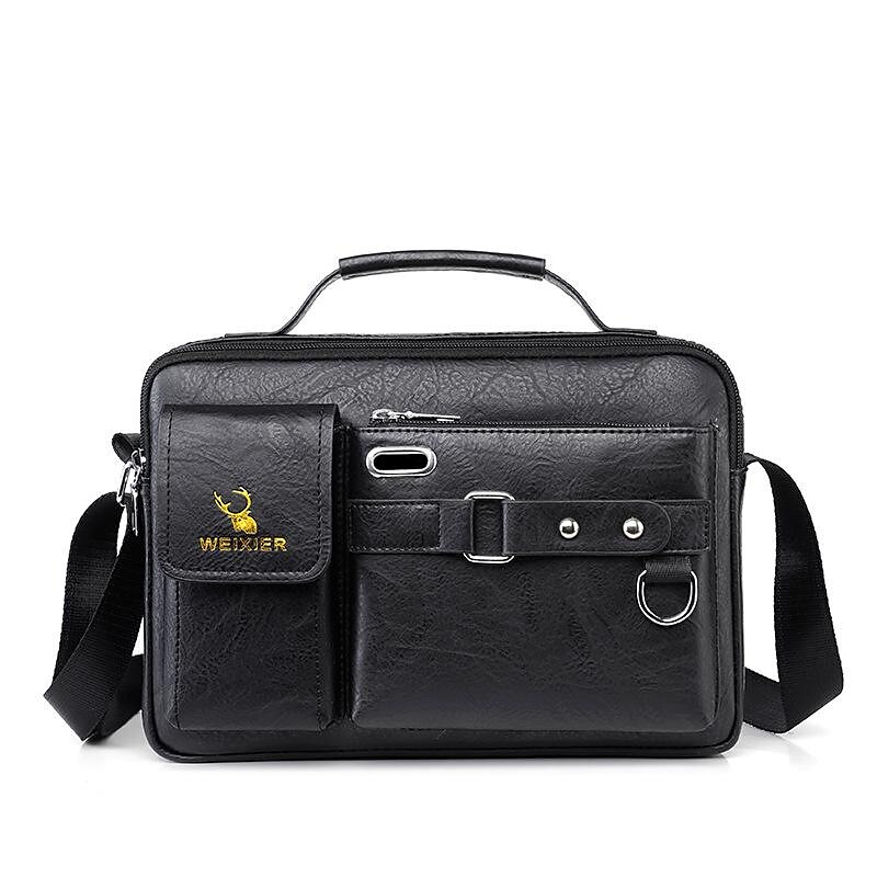 Men Shoulder Bag Business Crossbody Messenger Bag for 10.4 iPad PU Leather Business Handbags Men Messenger Bags Fashion Man Crossbody Bag