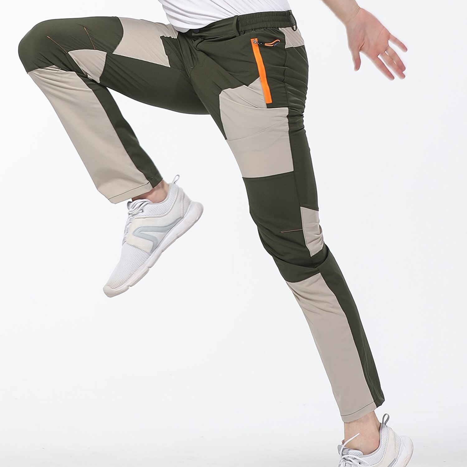 Men's Cargo Pants Hiking Pants Work Pants Trousers Safari Outdoor Pants Water Resistant Windproof Quick Dry Stretch 3 Zipper Pocket Elastic Waist Bottoms Black Khaki Army Green Climbing