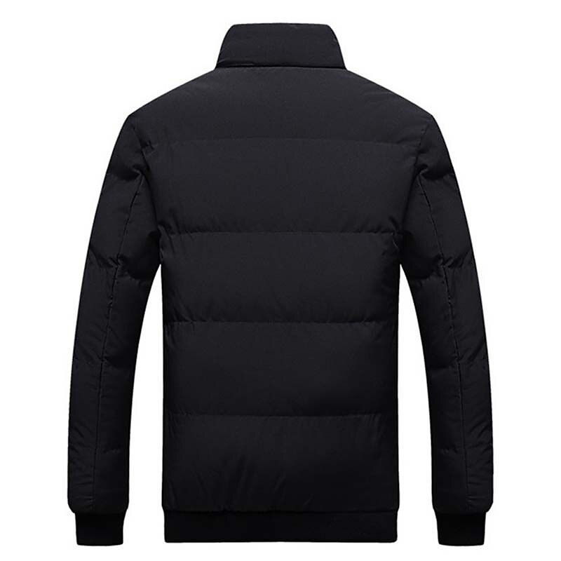 Men's Winter Coat Winter Jacket Puffer Jacket Zipper Pocket Polyster Pocket Outdoor Date Casual Daily Regular Fashion Casual Thermal Warm Windproof Winter Plain Black White Red Green Puffer Jacket