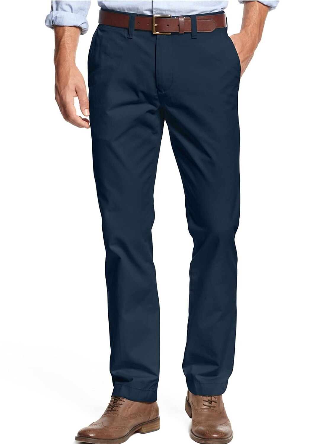 Men's Trousers Chinos Chino Pants Pocket Plain Comfort Breathable Outdoor Daily Going out Fashion Casual Black Khaki