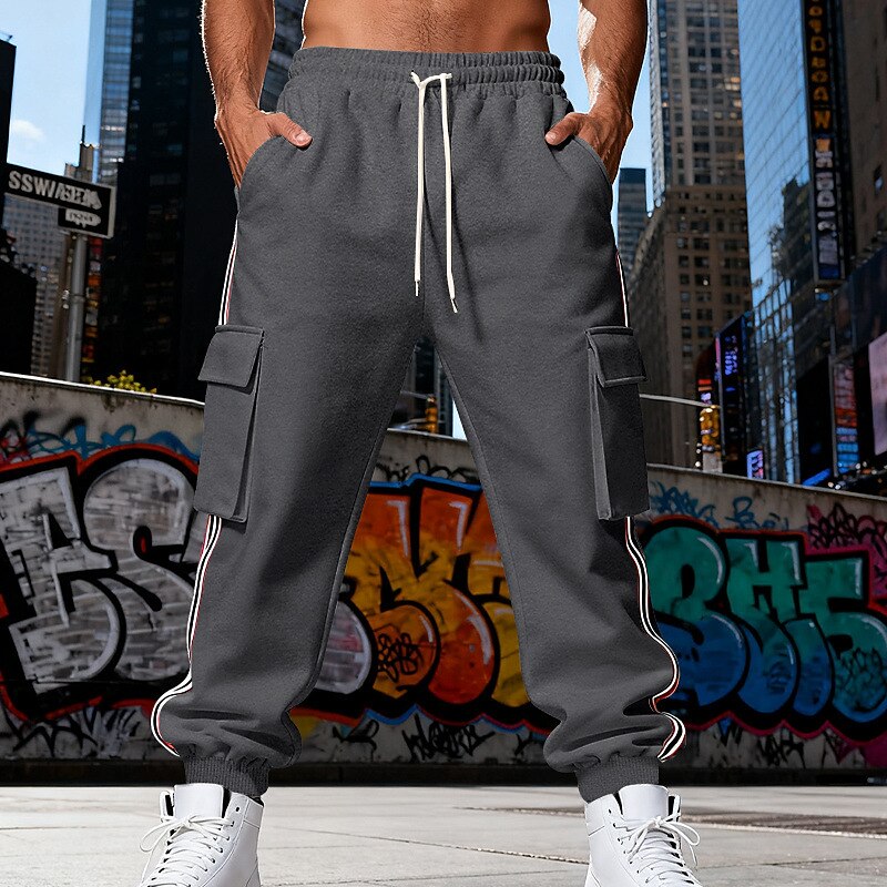 Men's Sweatpants Fleece Pants Joggers Trousers Winter Pants Drawstring Pocket Elastic Waist Plain Comfort Warm Sports Outdoor Daily Fashion Casual ArmyGreen Black Micro-elastic