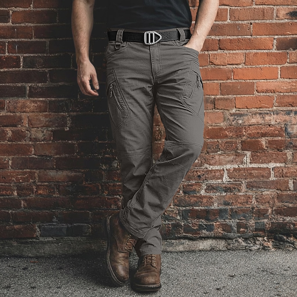 Men's Cargo Trousers Trousers Pocket Straight Leg Solid Color Plain Comfort Outdoor Full Length Casual Daily Outdoor Vacation Streetwear Black Army Green Inelastic