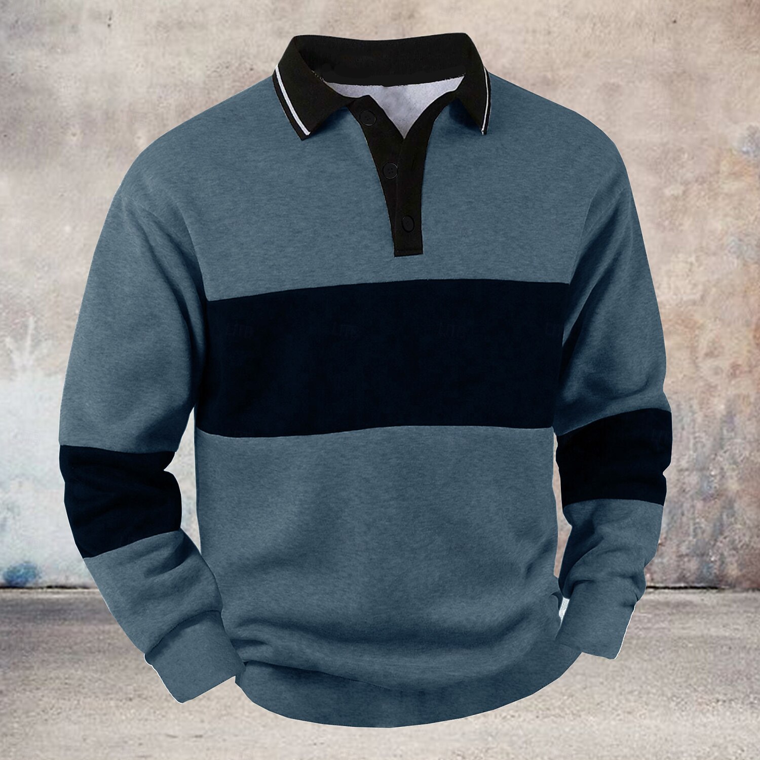 Men's Striped Pullover Rugby Polo Rugby Polo Shirts Long Sleeve Polo Shirts Collar Vintage Casual Outdoor Street Dailywear 3D Print Buttons Spring Fall Winter Maroon Black Blue