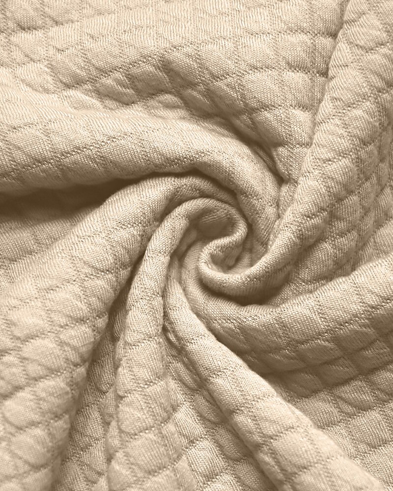 Men's Waffle Jacket Shirt Jacket Casual Jacket Vacation Daily Breathable Jacquard Pocket Spring Fall Plain Fashion Classic Lapel Regular Black White Khaki Army Green Dark Gray Jacket