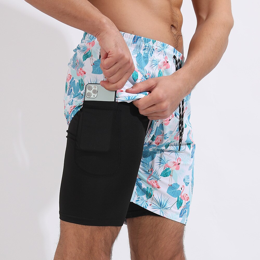 Men's Board Shorts Swim Shorts Swim Trunks Drawstring With Compression Liner Gradient Graphic Prints Quick Dry Surfing Casual Holiday Hawaiian Boho 1 5
