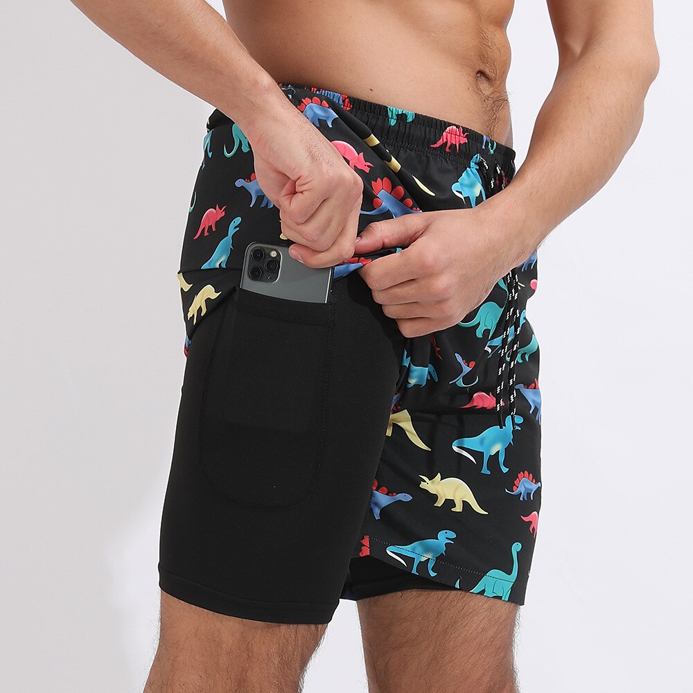 Men's Board Shorts Swim Shorts Swim Trunks Drawstring With Compression Liner Gradient Graphic Prints Quick Dry Surfing Casual Holiday Hawaiian Boho 1 5