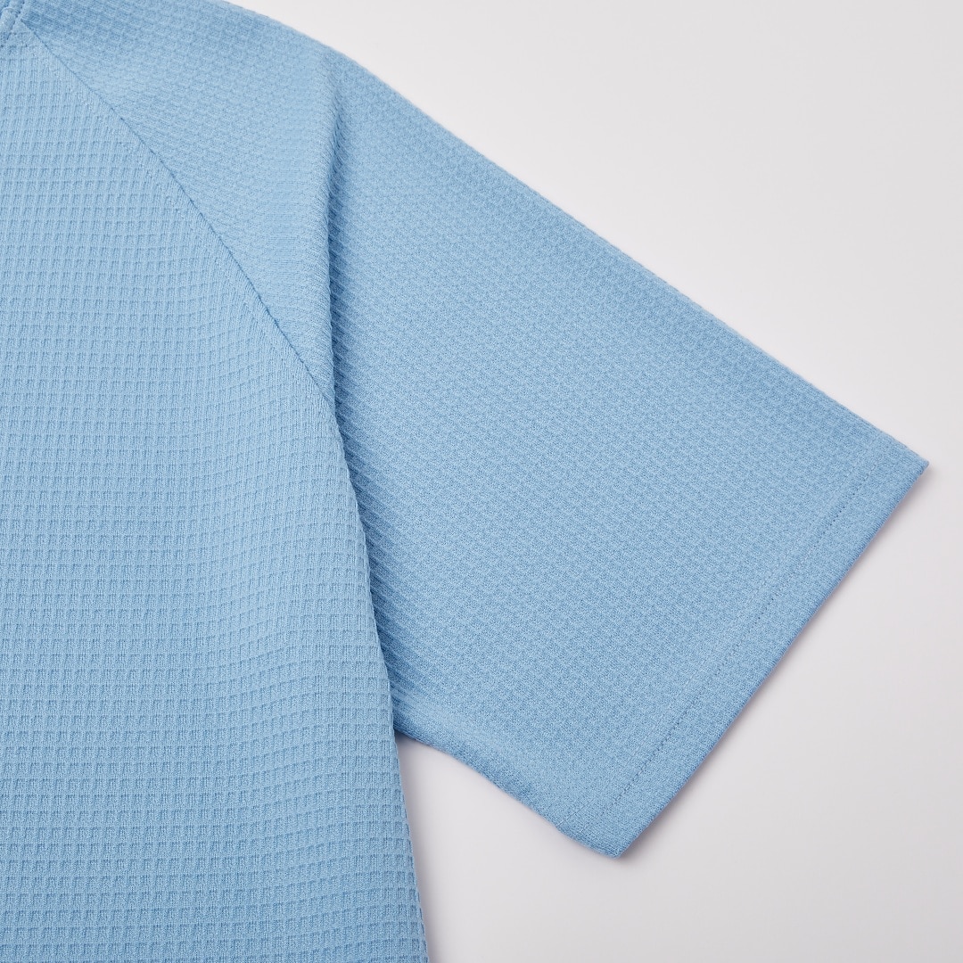 Men Waffle T-shirt Tee Top Short Sleeve V Neck Summer Solid Color Fashion Designer Casual Raglan Sleeves Casual Daily Outdoor Light Blue Black White Top Tee for Men