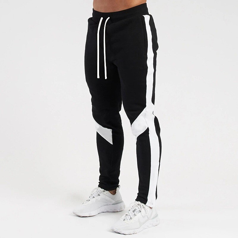 Men's Sweatpants Athletic Pants Active Pants Trousers Casual Pants Drawstring Elastic Waist Color Block Moisture Wicking Breathable Full Length Outdoor Daily Running Fashion Classic Style Black White