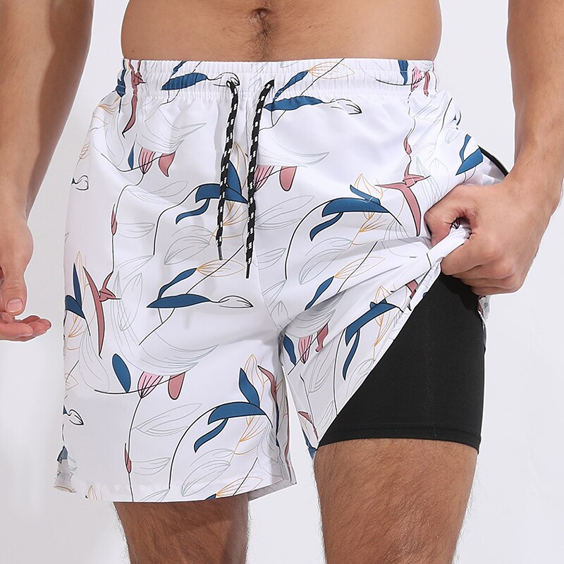 Men's Board Shorts Swim Shorts Swim Trunks Drawstring With Compression Liner Gradient Graphic Prints Quick Dry Surfing Casual Holiday Hawaiian Boho 1 5