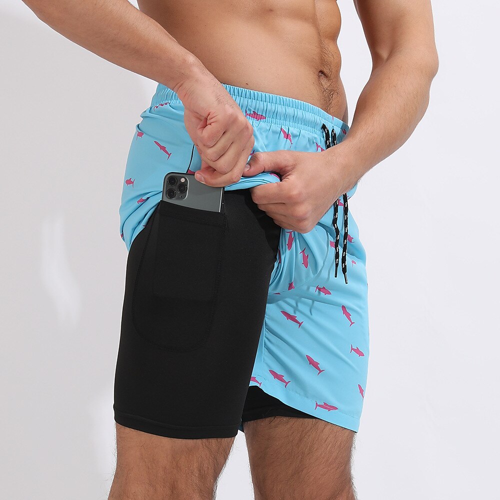 Men's Board Shorts Swim Shorts Swim Trunks Drawstring With Compression Liner Gradient Graphic Prints Quick Dry Surfing Casual Holiday Hawaiian Boho 1 5
