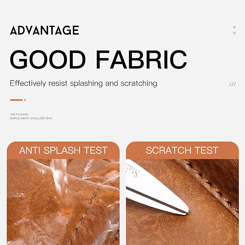 Men Shoulder Bag Business Crossbody Messenger Bag for 10.4 iPad PU Leather Business Handbags Men Messenger Bags Fashion Man Crossbody Bag