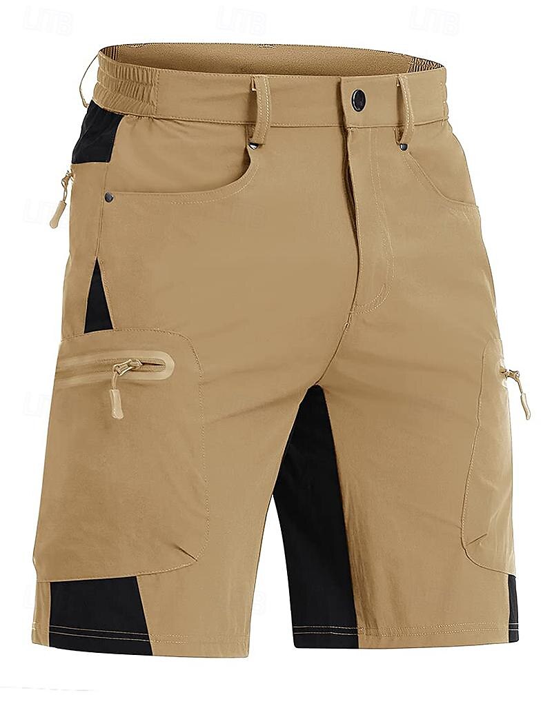 Men's Tactical Shorts Cargo Shorts Shorts Casual Shorts Patchwork Zipper Pocket Straight Leg Plain Breathable Soft Knee Length Casual Daily Holiday Fashion Streetwear Blue Khaki