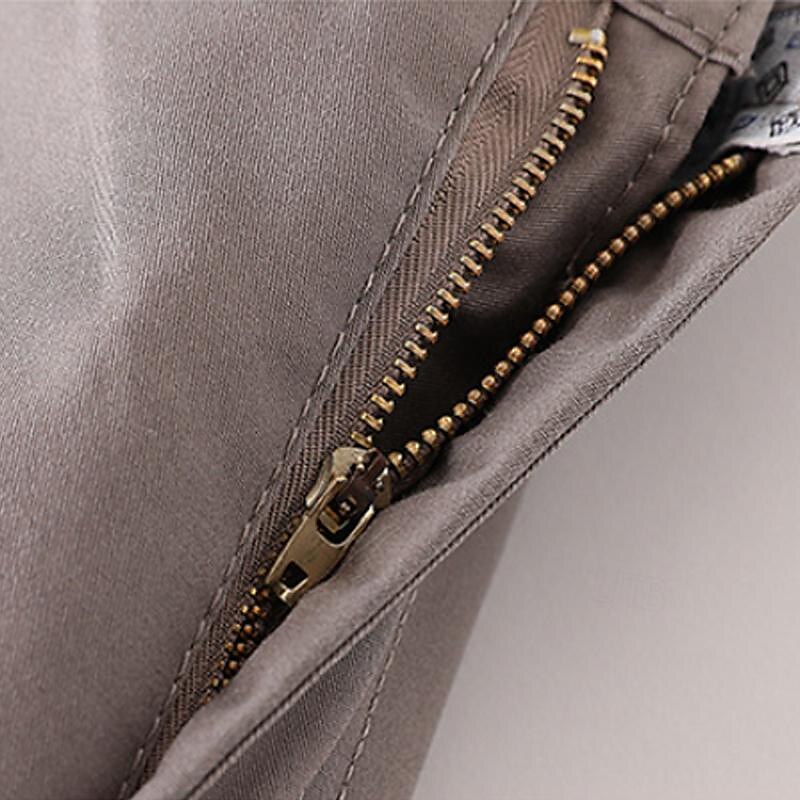 Men's Trousers Chinos Chino Pants Pocket Plain Comfort Breathable Outdoor Daily Going out Fashion Casual Black Khaki