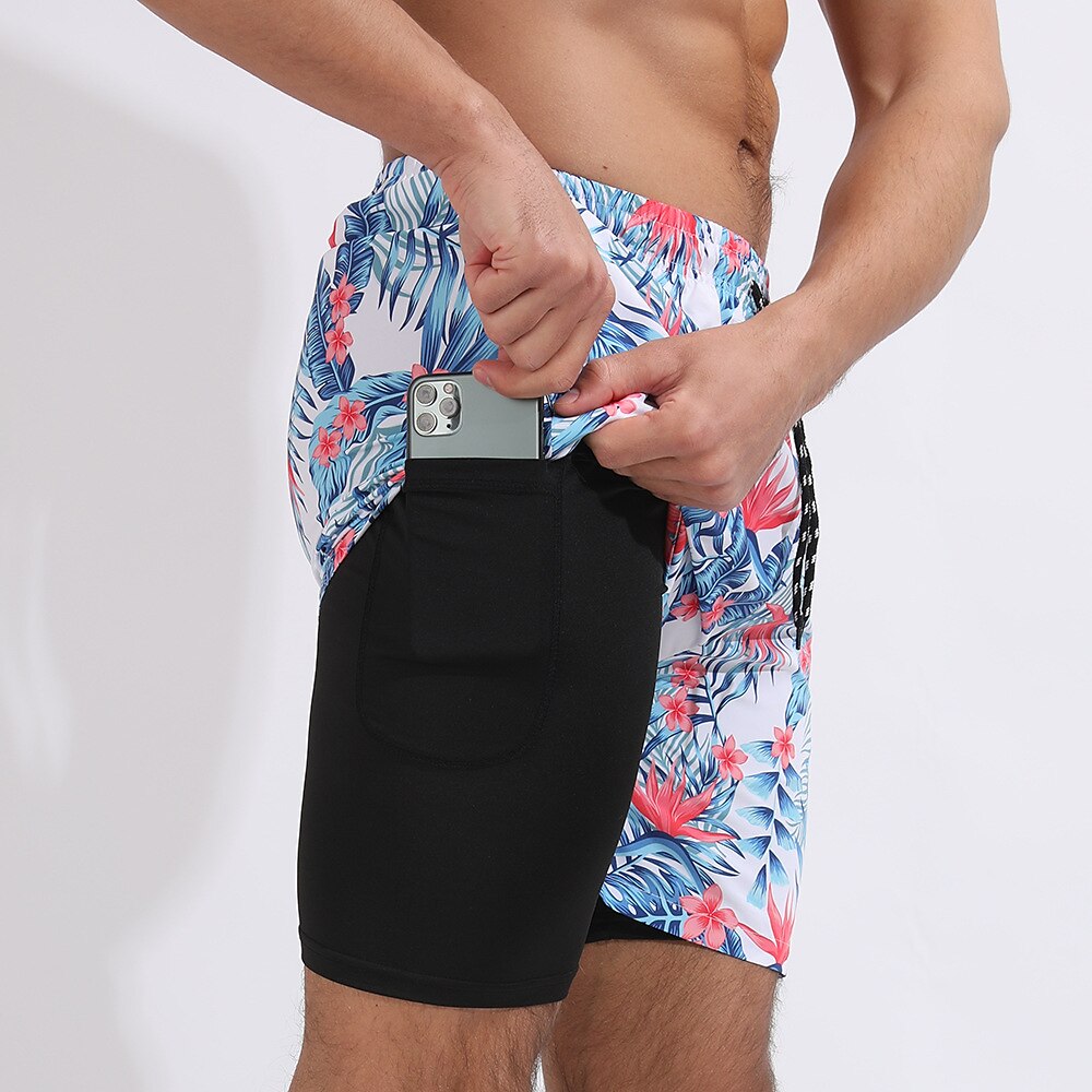 Men's Board Shorts Swim Shorts Swim Trunks Drawstring With Compression Liner Gradient Graphic Prints Quick Dry Surfing Casual Holiday Hawaiian Boho 1 5