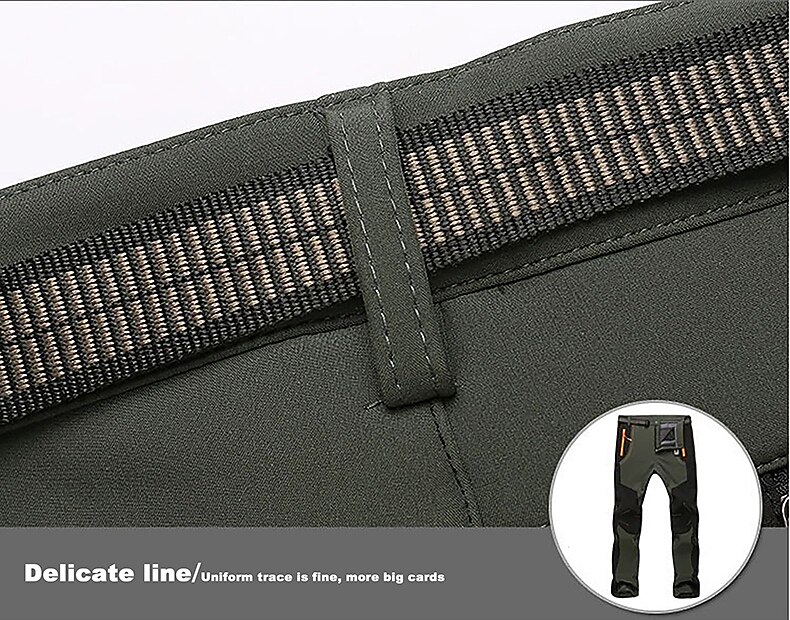 Men's Fleece Lined Pants Waterproof Hiking Pants Trousers Softshell Pants Winter Outdoor Thermal Warm Windproof Fleece Lining Pants / Trousers Bottoms Army Green Gray Black Hunting Fishing Climbing