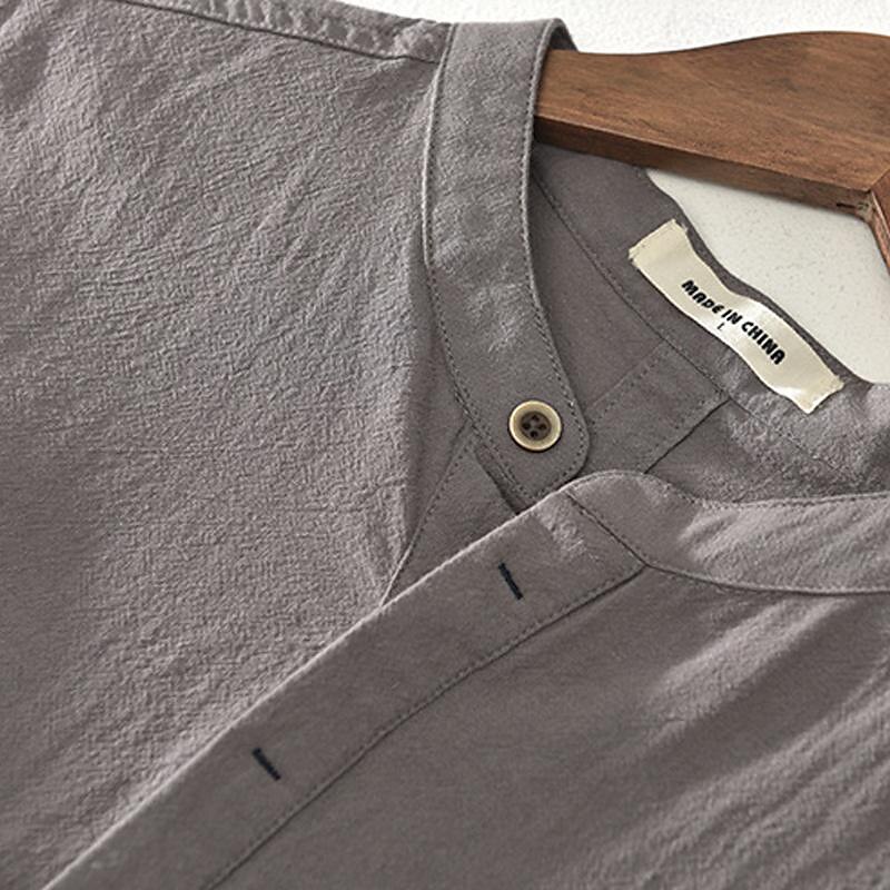 Men's Linen Shirt Shirt Summer Shirt Beach Shirt White Royal Blue Light Blue Short Sleeve Plain Stand Collar Summer Street Hawaiian Clothing Apparel