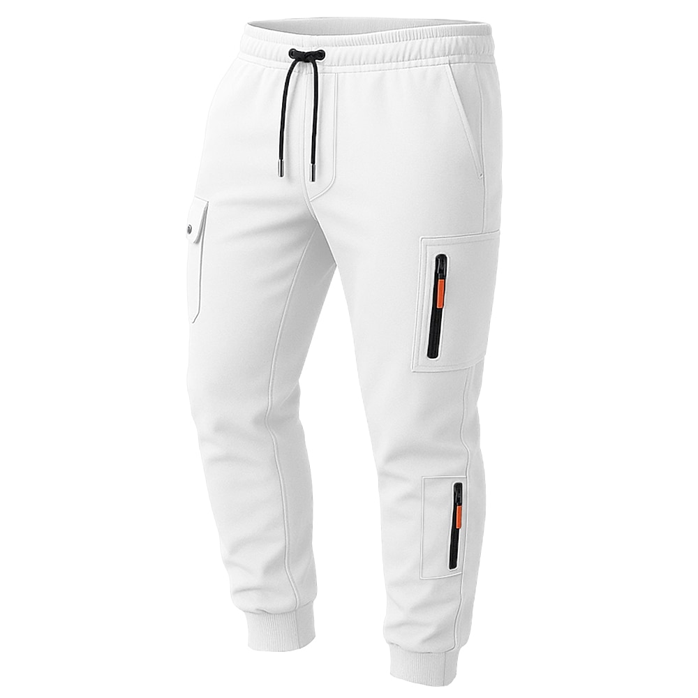 Men's Tactics Sweatpants Joggers Trousers Drawstring Pocket Elastic Waist Plain Comfort Sports Outdoor Daily Fashion Casual Black White Micro-elastic