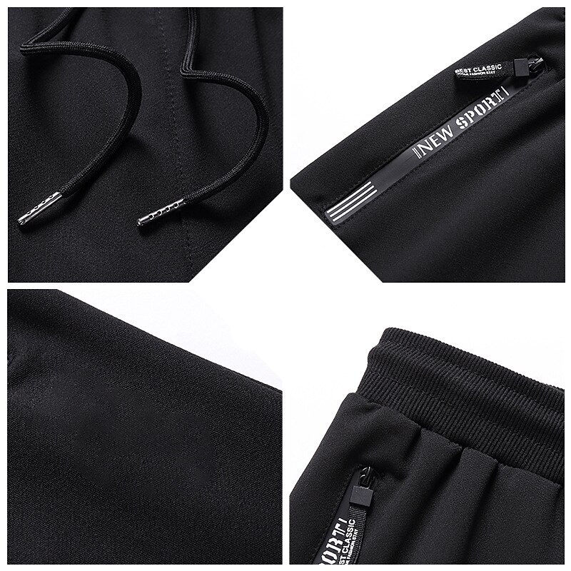 Men's Sweatpants Fleece Lined Pants Winter Outdoor Thermal Warm Windproof Breathable Lightweight Bottoms Thickened beam mouth black Thickened straight black Fishing Climbing Camping / Hiking / Caving