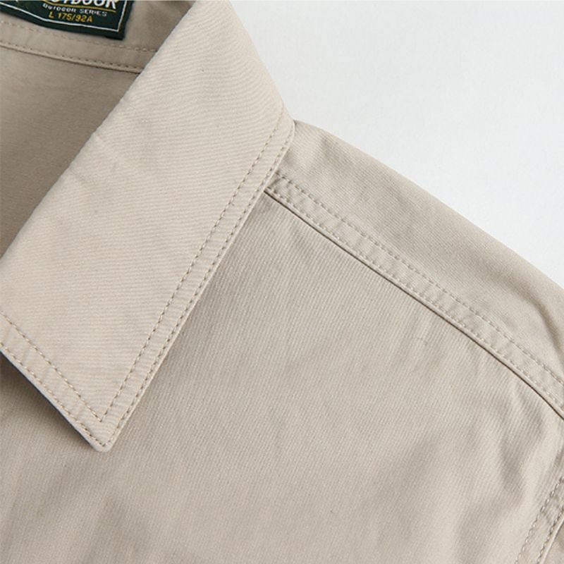 Men's Workwear Shirts Work Shirt Cargo Shirt Navy Blue khaki Light Grey Army Green Long Sleeve Plain Turndown Vacation Street Front Pocket Clothing Apparel Cotton Fashion Casual Comfortable