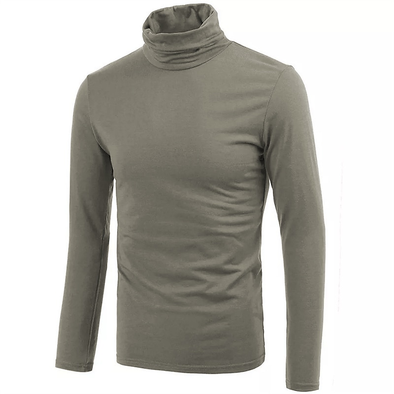 Men's Long Sleeve Turtleneck Vacation Weekend Long Sleeve Clothing Apparel T-Shirt