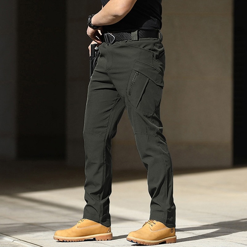 Men's Cargo Trousers Trousers Pocket Straight Leg Solid Color Plain Comfort Outdoor Full Length Casual Daily Outdoor Vacation Streetwear Black Army Green Inelastic