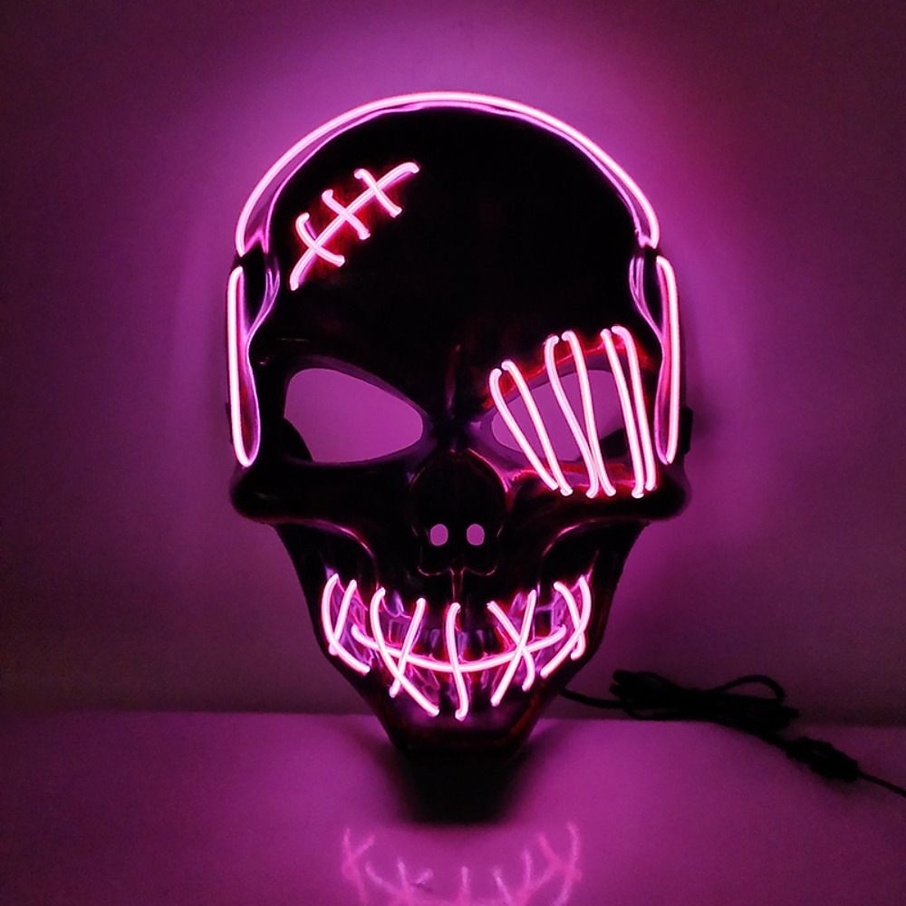 Halloween Glowing Mask LED Light Up Skeleton Pirate Mask Halloween Mask for Festival Cosplay Halloween Prop Carnival Gifts