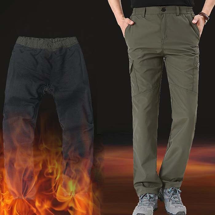 Men's Hiking Pants Trousers Fleece Lined Pants Softshell Pants Military Winter Outdoor Thermal Warm Windproof Multi Pockets Sweat wicking Pants / Trousers Bottoms Elastic Waist Zipper Pocket Black
