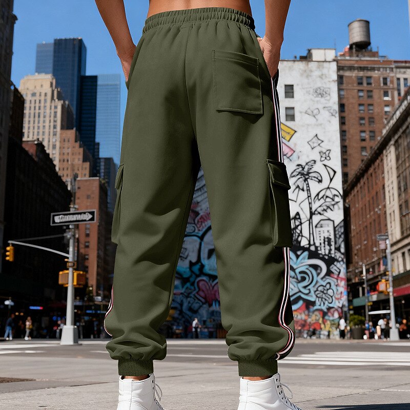 Men's Sweatpants Fleece Pants Joggers Trousers Winter Pants Drawstring Pocket Elastic Waist Plain Comfort Warm Sports Outdoor Daily Fashion Casual ArmyGreen Black Micro-elastic