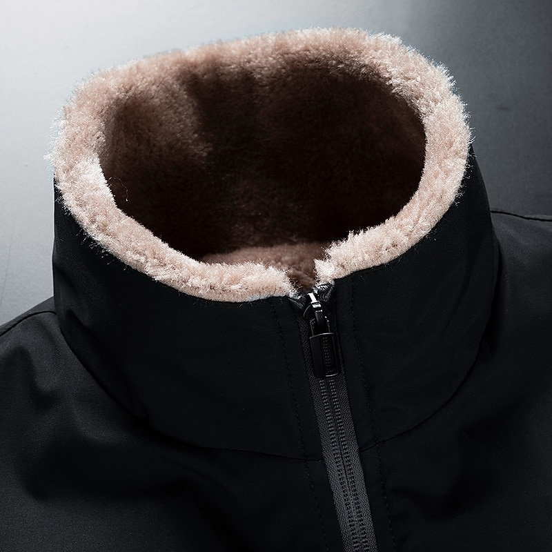 Men's Hiking Fleece Jacket Winter Outdoor Thermal Warm Waterproof Windproof Breathable Outerwear Winter Jacket Parka Hunting Ski / Snowboard Fishing Grey Black / Lightweight