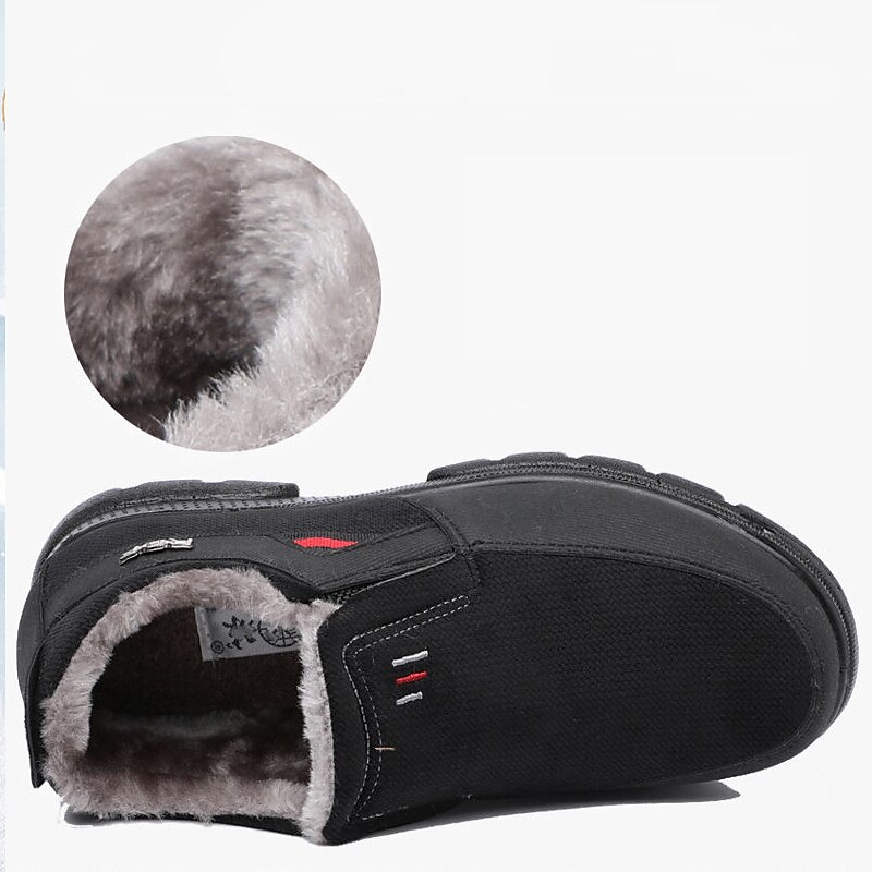 Men's Boots Snow Boots Fur Lined Winter Boots Comfort Shoes Fleece lined Walking Casual Outdoor Daily Leather Warm Height Increasing Comfortable Lace-up Dark Brown Black Camel Winter