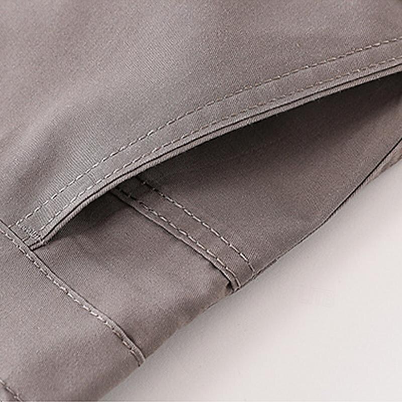 Men's Trousers Chinos Chino Pants Pocket Plain Comfort Breathable Outdoor Daily Going out Fashion Casual Black Khaki