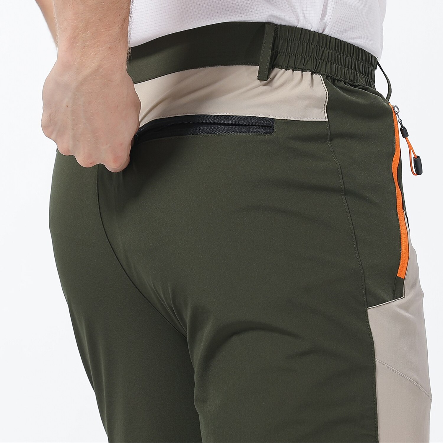 Men's Cargo Pants Hiking Pants Work Pants Trousers Safari Outdoor Pants Water Resistant Windproof Quick Dry Stretch 3 Zipper Pocket Elastic Waist Bottoms Black Khaki Army Green Climbing