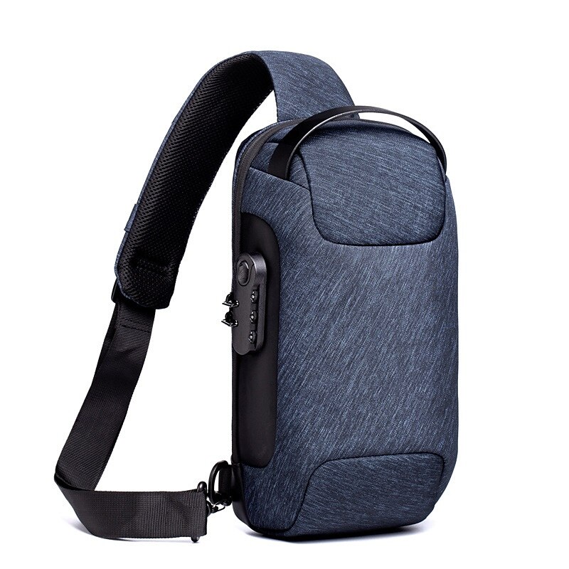 Men's Anti-Theft Sling Bag with USB Charging Port and Encrypted Lock – Crossbody Backpack for Secure Travel, Office, and Outdoor Activities