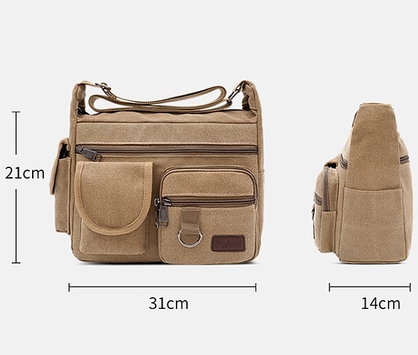 Men's Shoulder Messenger Bag Crossbody Bag Canvas Outdoor Daily Black Brown Green