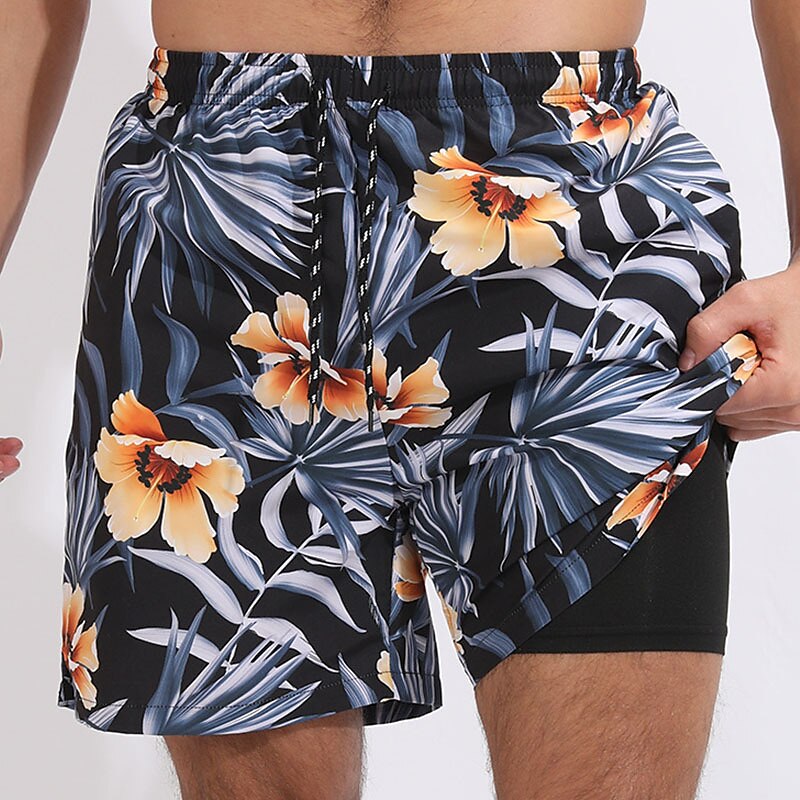 Men's Board Shorts Swim Shorts Swim Trunks Drawstring With Compression Liner Gradient Graphic Prints Quick Dry Surfing Casual Holiday Hawaiian Boho 1 5