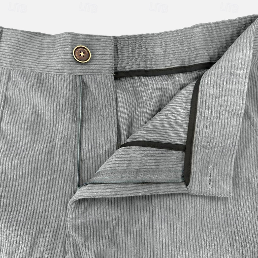 Men's Cargo Pants Corduroy Pants Trousers Casual Pants Pocket Elastic Waist Multi Pocket Plain Comfort Soft Full Length Outdoor Daily Going out Fashion Streetwear Black Brown Micro-elastic