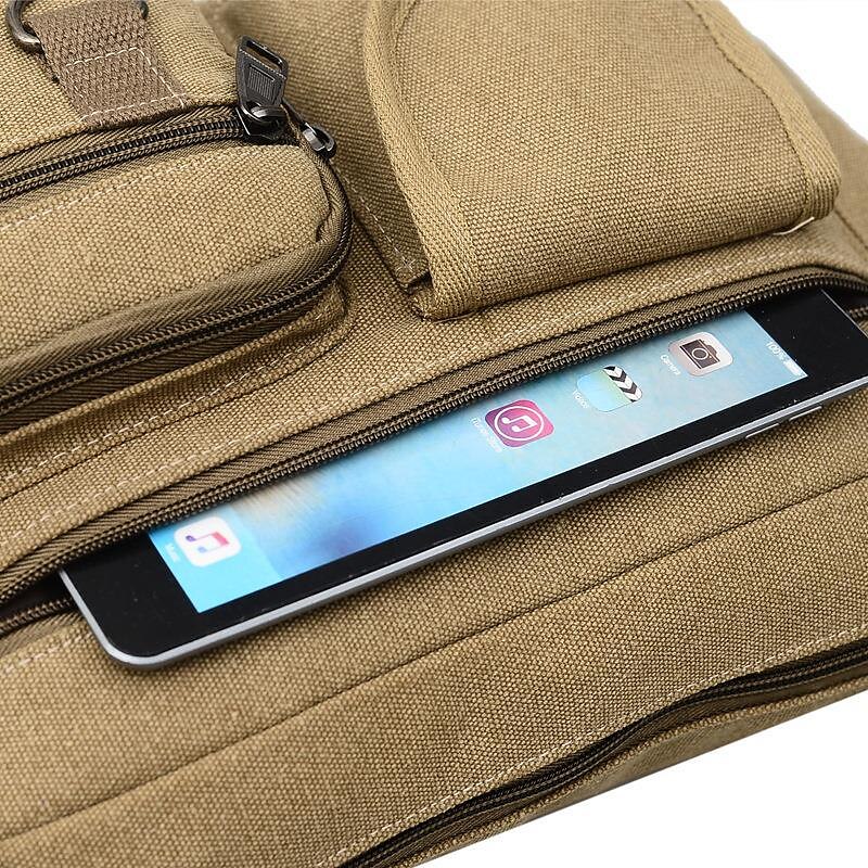 Men's Shoulder Messenger Bag Crossbody Bag Canvas Outdoor Daily Black Brown Green