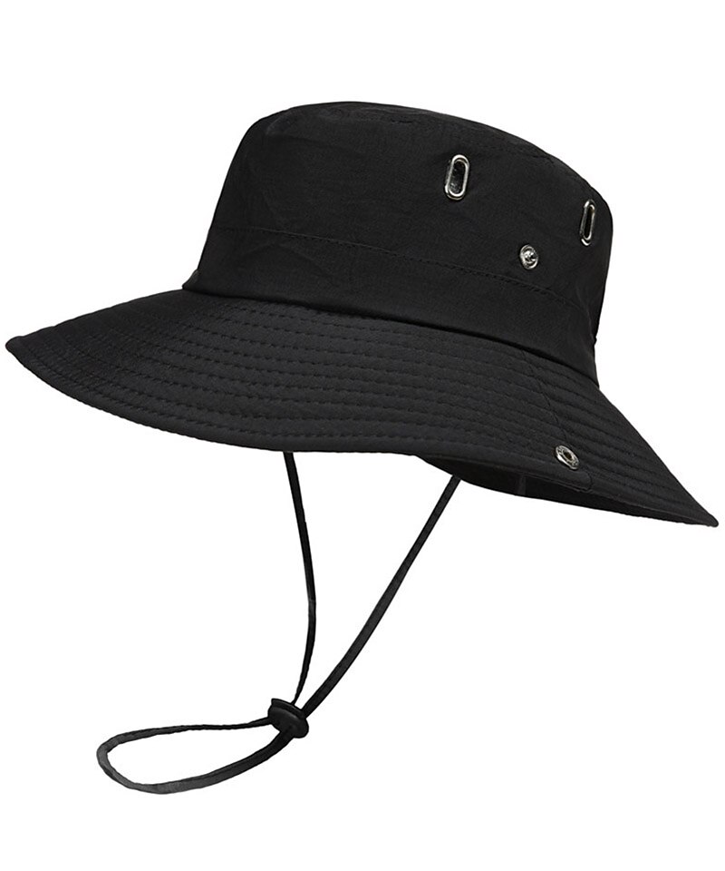 Men's Bucket Hat Sun Hat Fishing Hat Boonie hat Hiking Hat Black Orange Polyester Travel Beach Outdoor Vacation Plain UV Sun Protection Sunscreen