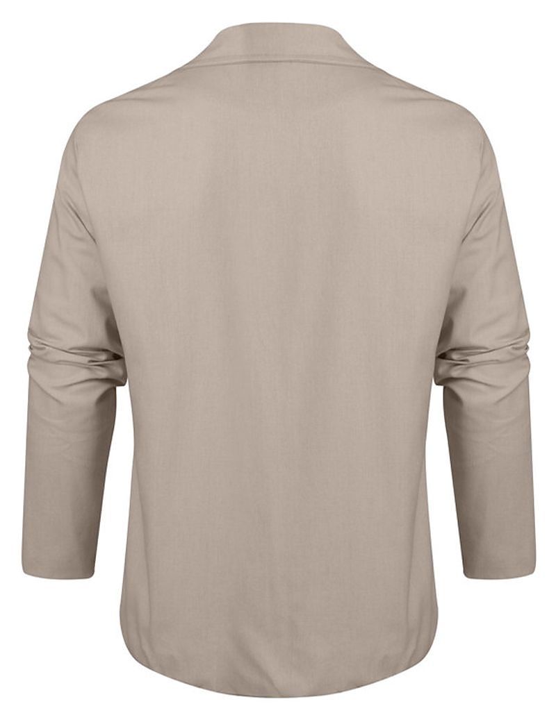 Men's Lightweight Jacket Blazer Jacket Linen Blazer Formal Office Autumn / Fall Cotton And Linen Solid Color Comfy Single Breasted Blazer Light Green Navy Blue Brown khaki