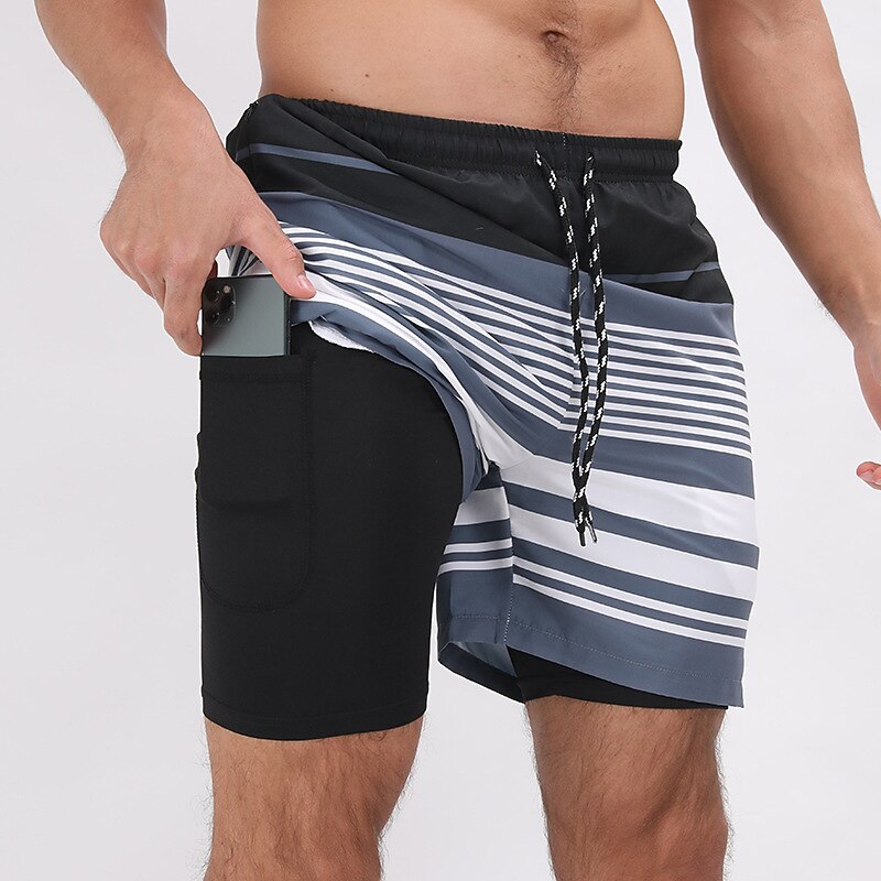 Men's Board Shorts Swim Shorts Swim Trunks Drawstring With Compression Liner Gradient Graphic Prints Quick Dry Surfing Casual Holiday Hawaiian Boho 1 5