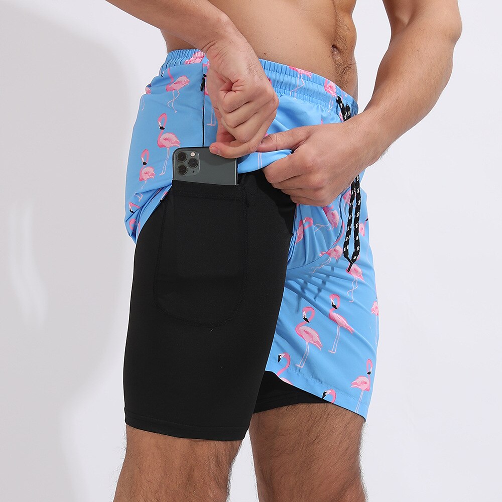 Men's Board Shorts Swim Shorts Swim Trunks Drawstring With Compression Liner Gradient Graphic Prints Quick Dry Surfing Casual Holiday Hawaiian Boho 1 5