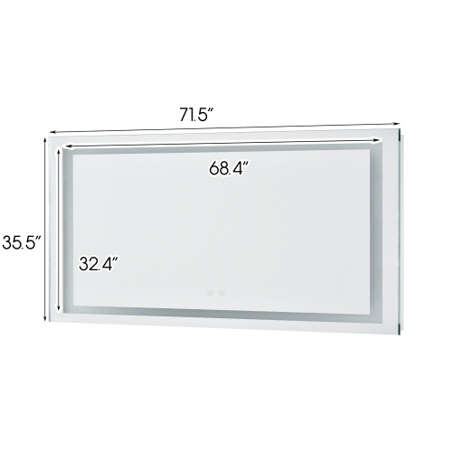 Bathroom Vanity LED Lighted Mirror-72*36
