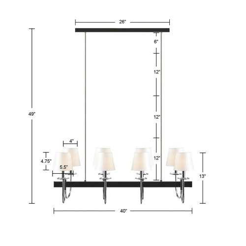 Fairmount 8-Light Traditional Chandelier with Drum Shades