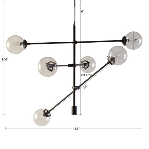 Cyrus 6-Globe Light Architectural Metal Chandelier