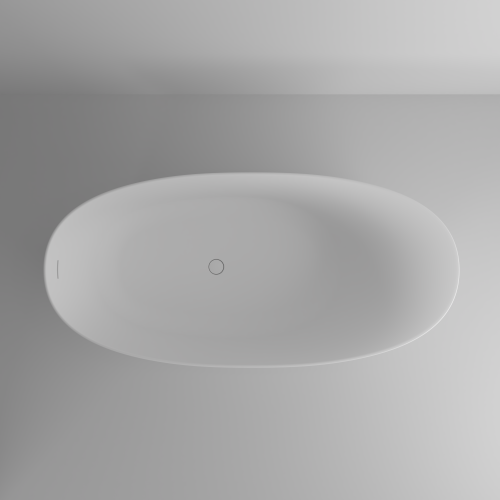 67'' Solid Surface Stone Resin Freestanding Soaking Bathtub Comfortable Backrest Design