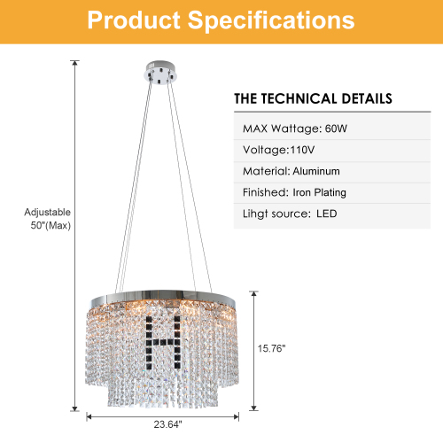 Modern Crystal Chandelier for Living-Room Round Cristal Lamp Luxury Home Decor Light Fixture