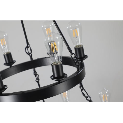 26 Light Metal Ring Chandelier