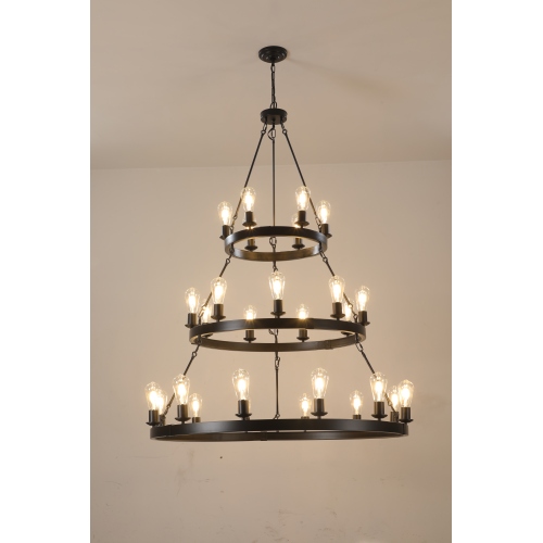 26 Light Metal Ring Chandelier